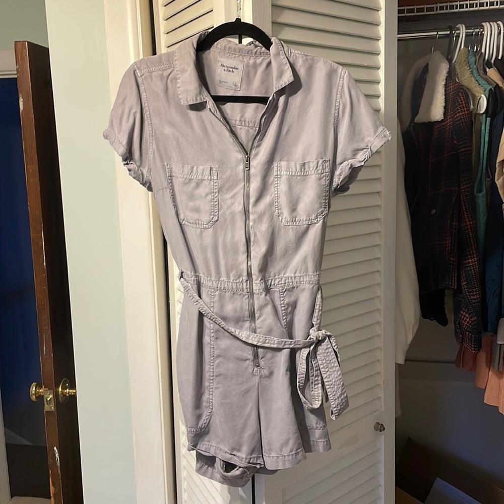 Purple collared romper